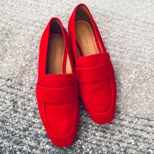 Halogen | Lucy Red Flat Loafers